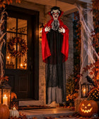 Dekoracja wisząca wampir hrabia drakula dźwięk śwatło ruch halloween upiór do domu strachów animowana ozdoba na imprezę