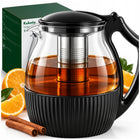 DZBANEK do herbaty SZKLANY ZAPARZACZ stalowy CZAJNIK ŻAROODPORNY 1800ml imbryk do ziół i naparów, sitko ze stali