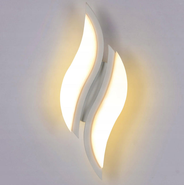 Lampa scienna LED kinkiet biała nowoczesna do salonu korytarz 3000K 12W aluminiowa oprawa oświetleniowa ciepła barwa 2 punkty świetlne