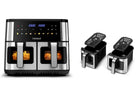 Frytkownica beztłuszczowa dwukomorowa AIR fryer 9 programów LED 9l 2800W srebrny/szary