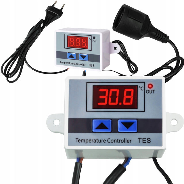 Termostat elektroniczny regulator temperatury z gniazdkiem i wtyczką 230V sterownik