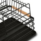 Suszarka do naczyń Ociekacz Dwupoziomowa taca Pojemnik Tadar 43x29x27 metalowy czarny stojak kuchenny na talerze i kubki
