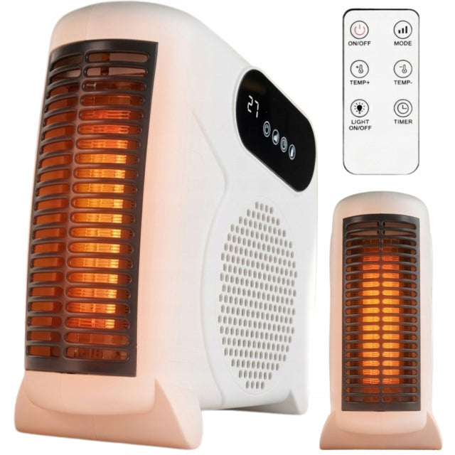 Farelka grzejnik termowentylator elektryczny pilot LCD termostat MOC 2000W biały
