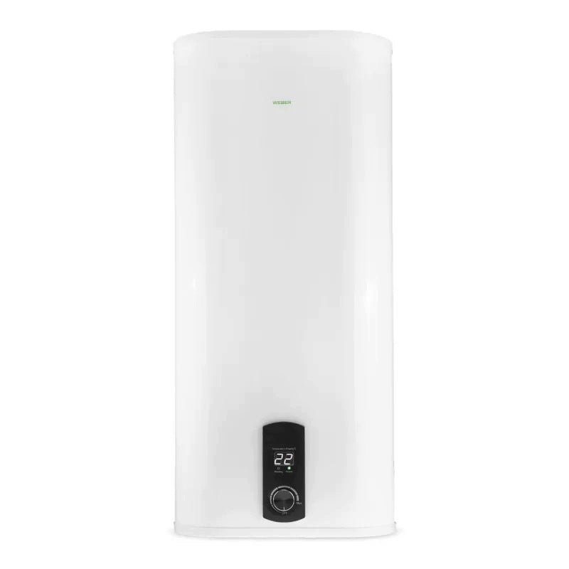 Bojler elektryczny podgrzewacz wody emaliowany Weber 50L 2kW pionowy PŁASKI pojemnościowy 50 l grzałki