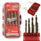 ZESTAW WIERTEŁ DO METALU HSS/G KOBALTOWE RED COBALT 8SZT. 3-10MM MILWAUKEE do blach, drewna, żeliwa i plastiku, chwyt