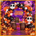 ZESTAW BALONÓW GIRLANDA BALONOWA HALLOWEEN PRZYJĘCIA ZESTAW DEKORACJA 116el nietoperze, wielokolorowe ozdoby imprezowe