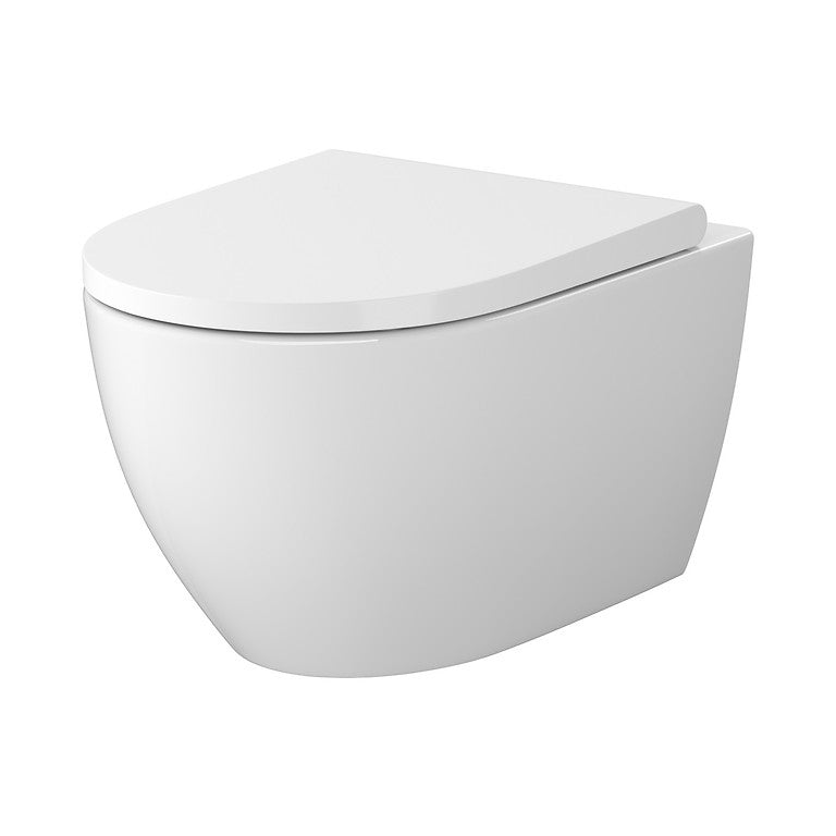 Miska WC wisząca wirowa cersanit ZEN PRO oval z deską wolnoopadającą slim bezkołnierzowa, odpływ poziomy, rimless