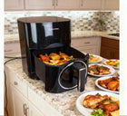 Frytkownica beztłuszczowa 2 grzałki AIR fryer XL 6l 2000W góra+dół dualheat czarny
