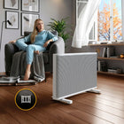 Grzejnik na podczerwień konwektorowy 2w1 MICA 2000 W WIFI szybkie grzanie 860 mm 540 mm grzewcza biały, czarny