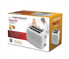 Toster Esperanza ciabatta biały 600 w opiekacz do pieczywa, 2 kromki, rozmrażanie, regulacja przypieczenia, mechaniczne