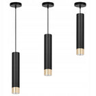 Lampa Sufitowa LED Wisząca Czarna Złota GU10 LEDLUX nowoczesna tuba oprawa metalowa do wnętrz, 1 punkt świetlny