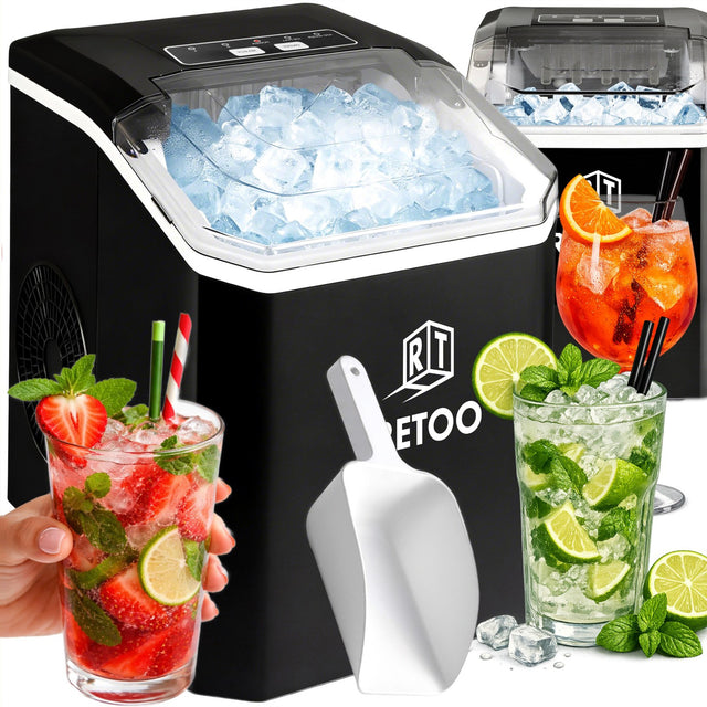 Kostkarka do lodu 1,5l maszyna do kostek 120W 12kg/24h ekspresowy LÓD cicha 120 w czarny