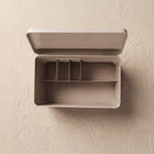 Apteczka metalowa z wyjmowaną tacką 32,5X16,5X20,5 CM beżowa do leków organizer na lekarstwa, kasetka medyczna z