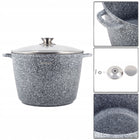Garnek tradycyjny granitowy aluminiowy kociołek na GAZ indukcja ofenbach 24 cm, 6,2 l, z pokrywą, do piekarnika