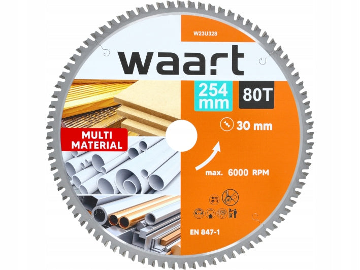 Piła tarczowa widiowa do aluminium 255/254x30 mm 80 T multi drewno PCV ALU 1 szt.