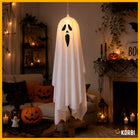 LAMPION WISZĄCY DUCH ŚWIECĄCA DEKORACJA HALLOWEEN DUSZEK OZDOBA BIAŁY 90CM widmo, zjawa, straszydło na imprezę