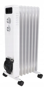 Grzejnik olejowy elektryczny TERMOSTAT olejak 7 żeberek DEDRA moc 1500W 14 mm 67 mm grzewcza biały