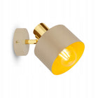 Lampa Ścienna Kinkiet Beżowa Kremowa Kaszmir do pokoju kuchni korytarza 485 oprawa E27 metalowa 1-punktowa złote