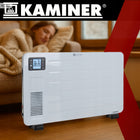 Grzejnik Elektryczny Konwektorowy KAMINER 2300W Energooszczędny WiFi Pilot 70 mm 43 mm grzewcza biały