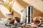 Kawiarka zaparzacz do kawy espresso Działa na Indukcja Gaz Stalowa 500ml moka pot, 10 filiżanek, srebrna, można myć w