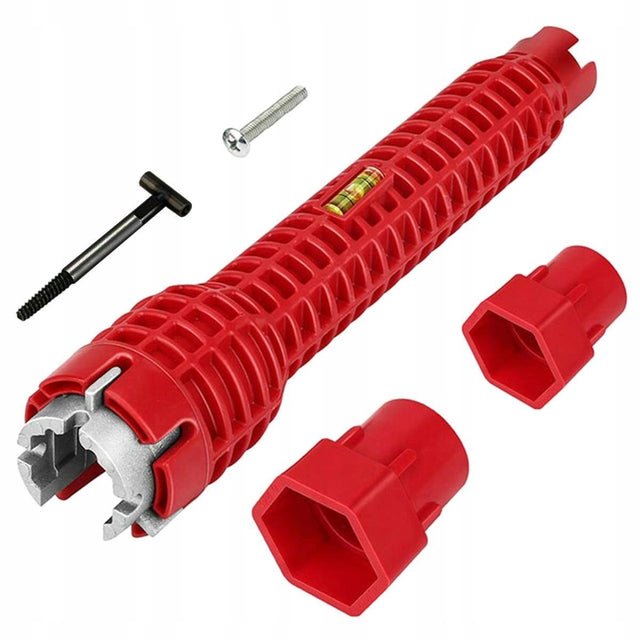 Klucz nasadowy do instalacji montażu kranów zlewów baterii z poziomicą narzędzie hydrauliczne do armatury umywalkowej, uchwyt antypoślizgowy 25 cm