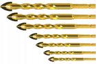 WIERTŁA DO PŁYTEK CERAMIKI GRESU SZKŁA WIERTŁO 3-12MM 7 SZT HEX 1/4" PROFI do glazury, końcówki pilotujące, długość 130