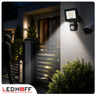 Halogen LED Naświetlacz Reflektor czujnik ruchu 50W 4500lm 4500K Zewnętrzny lampa IP44 światło neutralne do garażu