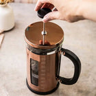 Zaparzacz Tłokowy do kawy herbaty 1000ml dzbanek French Press rose gold szklany, mycie w zmywarce, zaparzanie naparów
