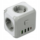 Przedłużacz Rozgałęźnik Kostka Trójnik Do Gniazdka Włącznik Ładowarka USB adapter elektryczny 3-wyjściowy z uziemieniem