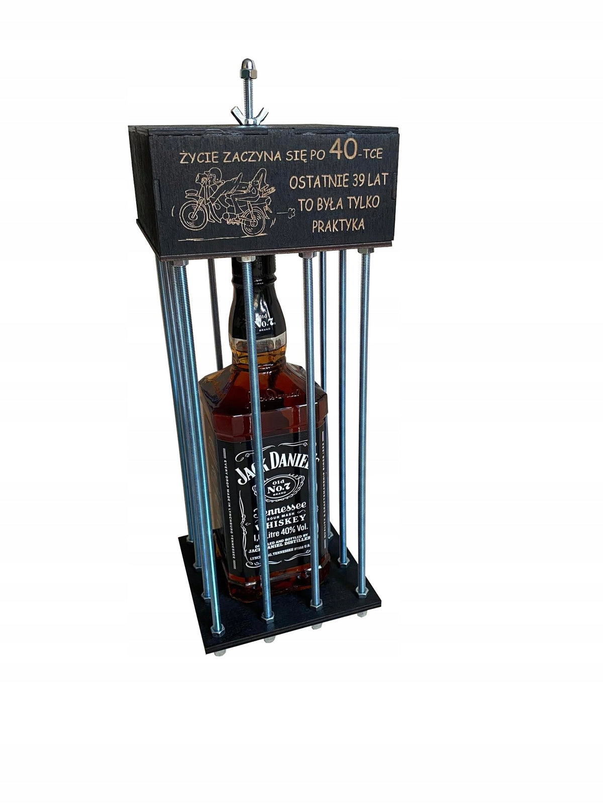 Klatka na alkohol prezent Urodziny 18 20 30 40 50 opakowanie na butelkę z grawerem, gadżet na imprezę, upominek