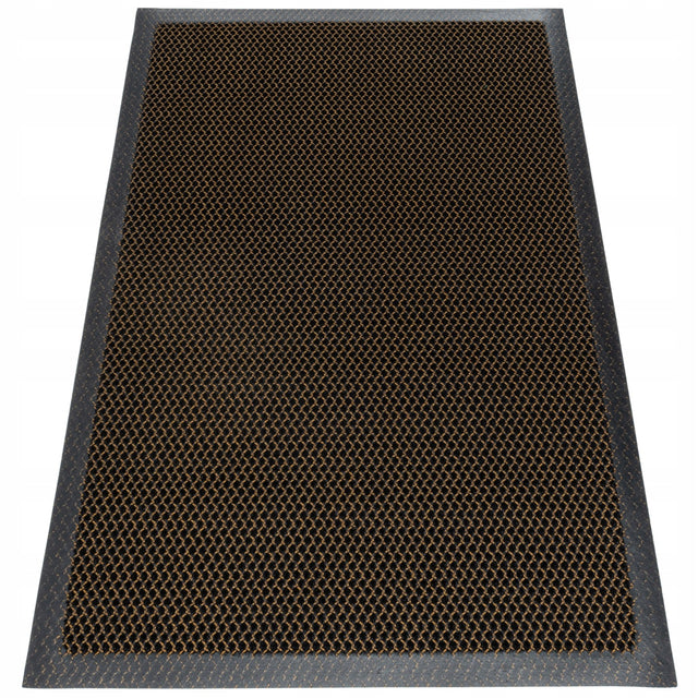 Wycieraczka pod drzwi do butów 50x80cm brąz siatka 3D wejściowa zewnętrzna mata gumowa PVC uniwersalna grubość 10 mm