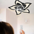 50W WENTYLATOR SUFITOWY LAMPA SUFITOWA LED Z PILOTEM WIATRAKIEM APLIKACJA CZARNA żyrandol z wentylatorem, do salonu