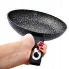 Patelnia 28cm GRANITOWA Patelnia Kuchenna na GAZ INDUKCJE Odporna Solidna marmurowa do smażenia, kuchnia ceramiczna i