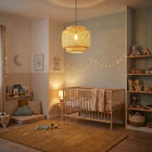 Lampa wisząca Tulum bambusowa czarna zawieś 38cm naturalna beżowa BOHO TH06 do salonu jadalni sypialni, abażur, oprawa
