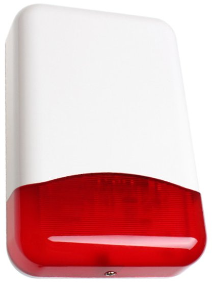Sygnalizator zewnętrzny optyczno akustyczny syrena TI700 120dB dioda LED do systemu alarmowego, przewodowy ostrzegawczy