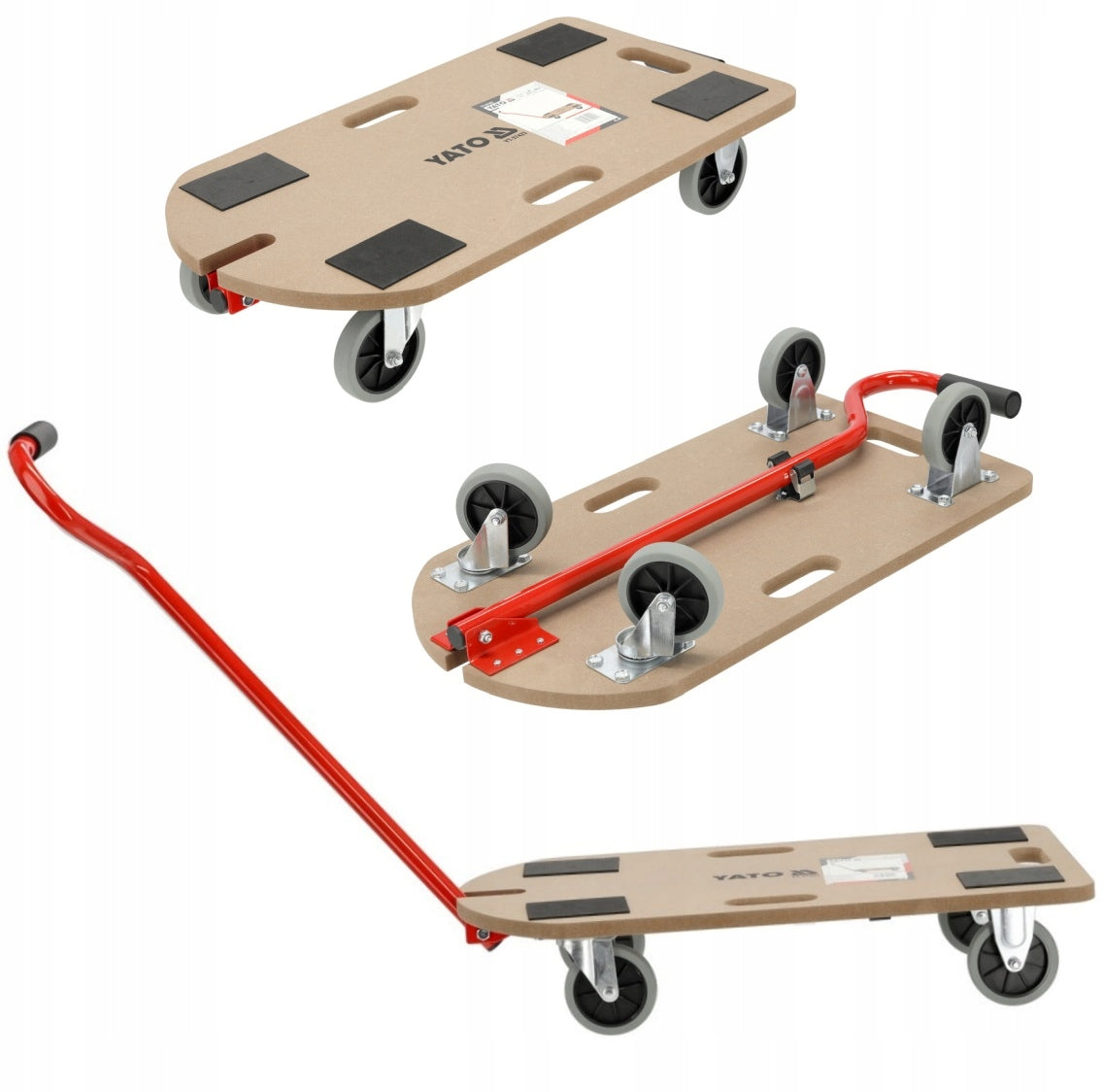 Yato wózek platformowy 700x375mm platforma transportowa 250 KG YT-37423 do przewożenia ładunków i towarów, magazynowy