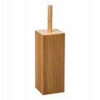 Szczotka do WC do łazienki bambusowa naturalna skandynawska 37 cm czyścik toaletowy, stojący z zamkniętym pojemnikiem