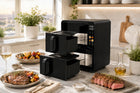 Frytkownica beztłuszczowa pionowa dwukomorowa AIR fryer pionowy 12l 2800W czarny
