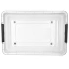 Pojemnik z pokrywą do przechowywania 28l organizer plastikowy na zabawki skrzynia na kółkach, bezbarwna, 39x59x17 cm