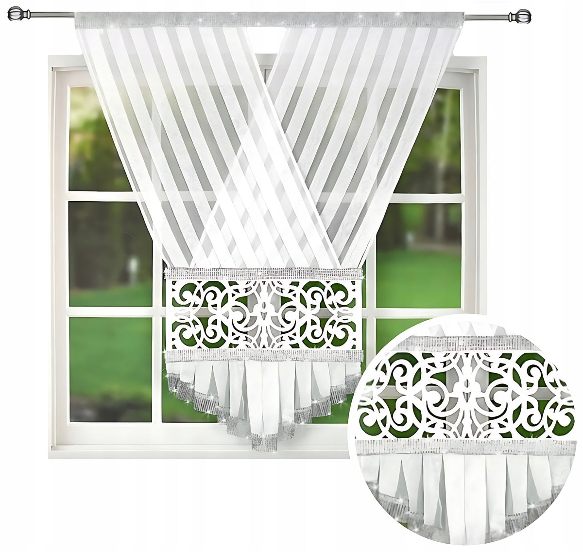 Firana gotowa woal panel firanki gotowe panele firany ażur filc 120x160 cm dekoracja okienna, ekranowa, kolorowa