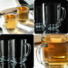 SZKLANKI DO HERBATY KAWY NAPOJÓW Z UCHEM ZESTAW 6szt SZKLANEK KOMPLET 240ml kubki szklane przezroczyste, można myć w