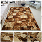 Nowoczesny Tkany Dywan 220x300 ~2x3 Szare Brązowe Bordo Alfa BCF Shiraz wykładzina polipropylenowa prostokątna do