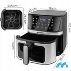 Frytkownica beztłuszczowa frytownica AIR fryer duża 7l mocna 1800W okienko srebrny/szary