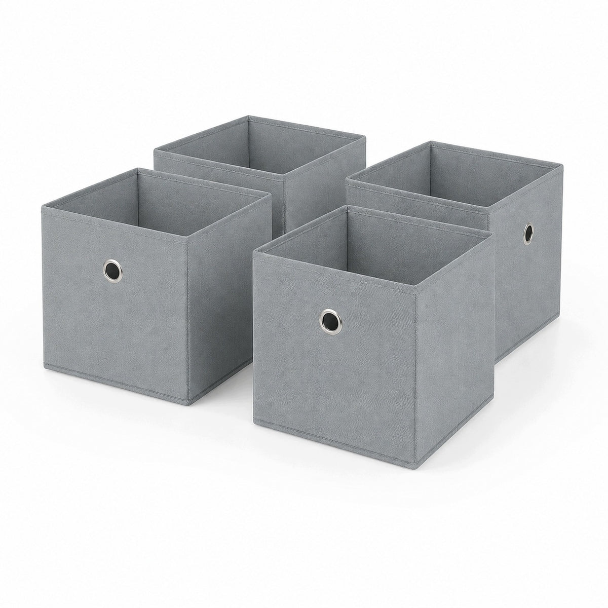 Organizer Pudełko do przechowywania zestaw 4szt 28x28x28 cm szary pojemnik na ubrania bieliznę książki, wkład szafowy