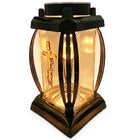 2x ZNICZ SOLARNY LED DUŻY SZKLANY NA CMENTARZ LAMPION LEDOWY CIEPŁY BIAŁY nagrobna, 24 cm, ponad 75 h świecenia
