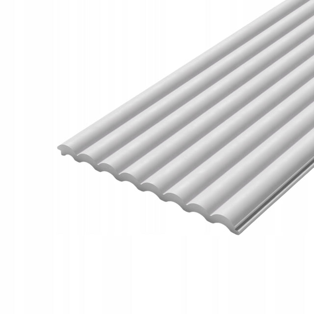 Panel ścienny lamele dekoracyjne ścienne emma sztukateria 25cm x 270cm okładzina do wnętrz, biała, efekt 3D, polistyren