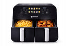 Frytkownica beztłuszczowa dwukomorowa byrgen AIR fryer 9l 2400W suszenie czarny