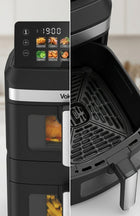 Frytkownica beztłuszczowa dwukomorowa pionowa voksar T11 AIR fryer 12l XXL czarny