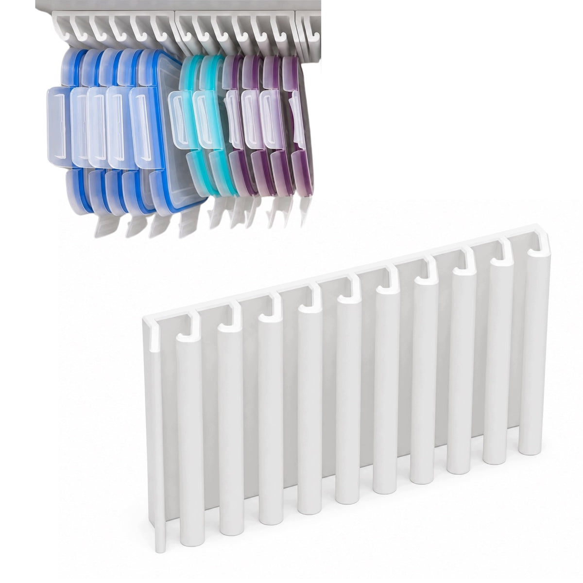 Uchwyt na Pokrywki ikea 365+ 10 Miejsc Wieszany Organizer do Kuchni Biały 21.2 cm 3 cm 12 cm uniwersalne