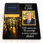 Znicz solarny ze zdjęciem dekoracja na grób podstawka na Cmentarz solar lampion LED na Wszystkich Świętych, wysokość 11